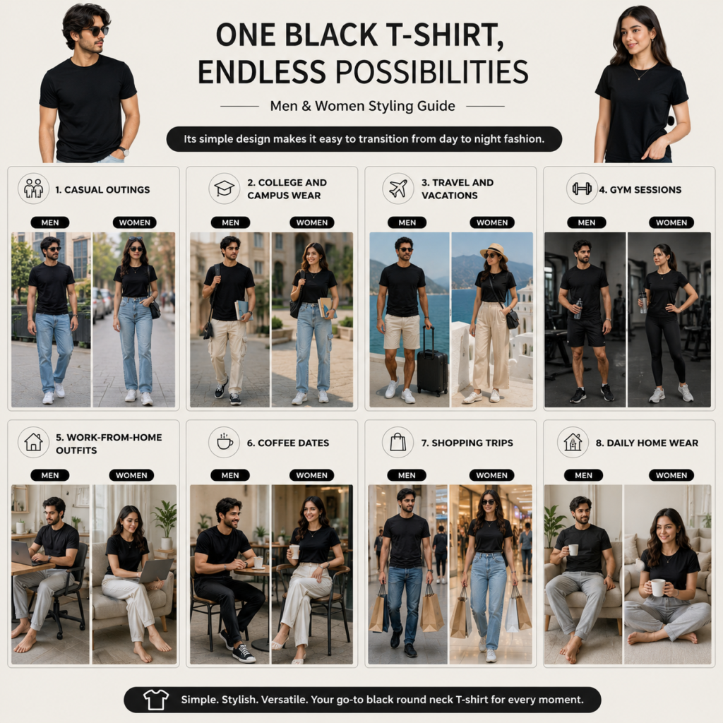 Black Tshirt for Men & women